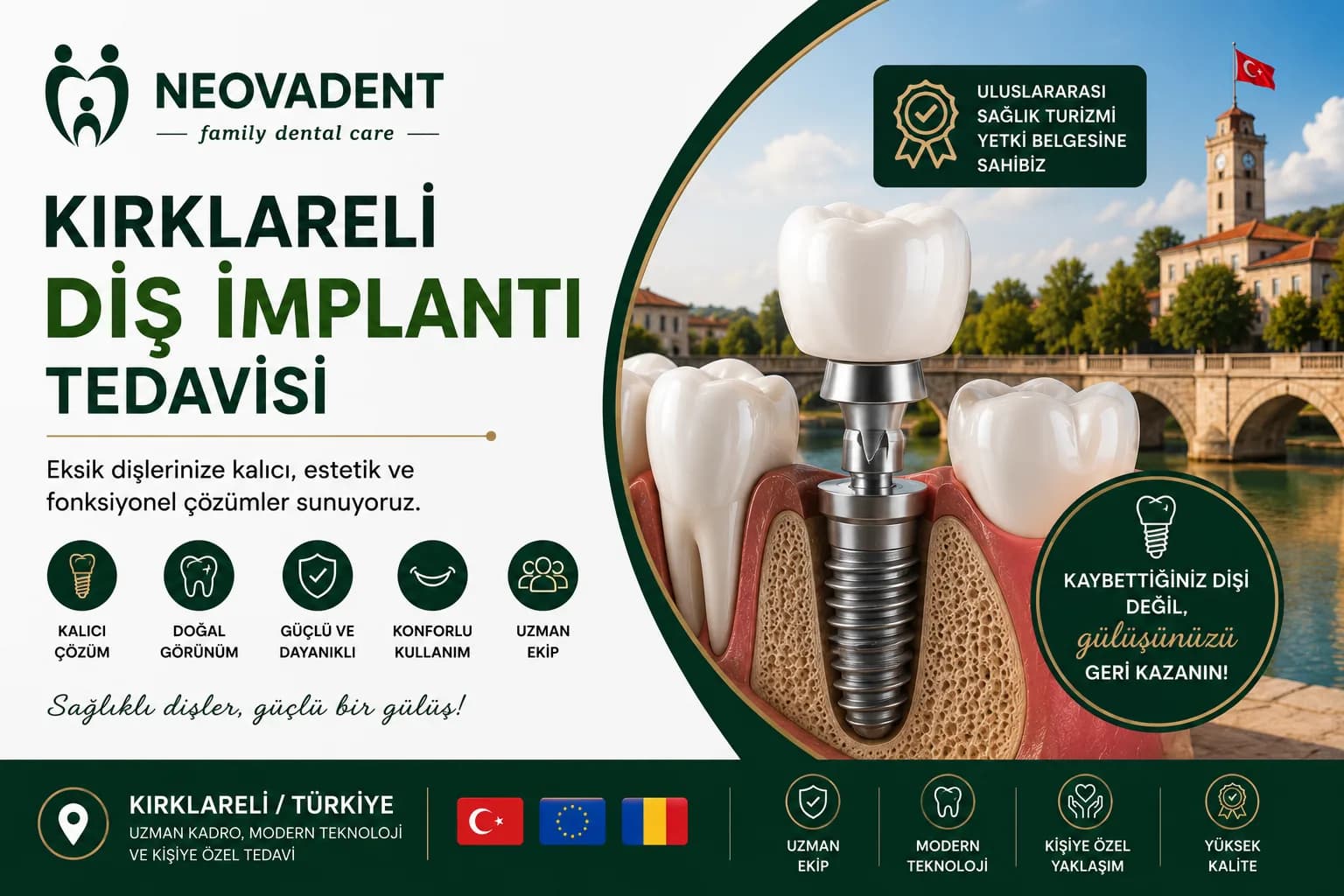 Türkiye'de Diş İmplantları | Bulgaristan Yakınlarında | Neovadent